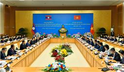 Thủ tướng Phạm Minh Chính và Thủ tướng Lào Sonexay Siphandone đồng chủ trì Kỳ họp lần thứ 46 Ủy ban liên Chính phủ về hợp tác song phương Việt Nam-Lào
